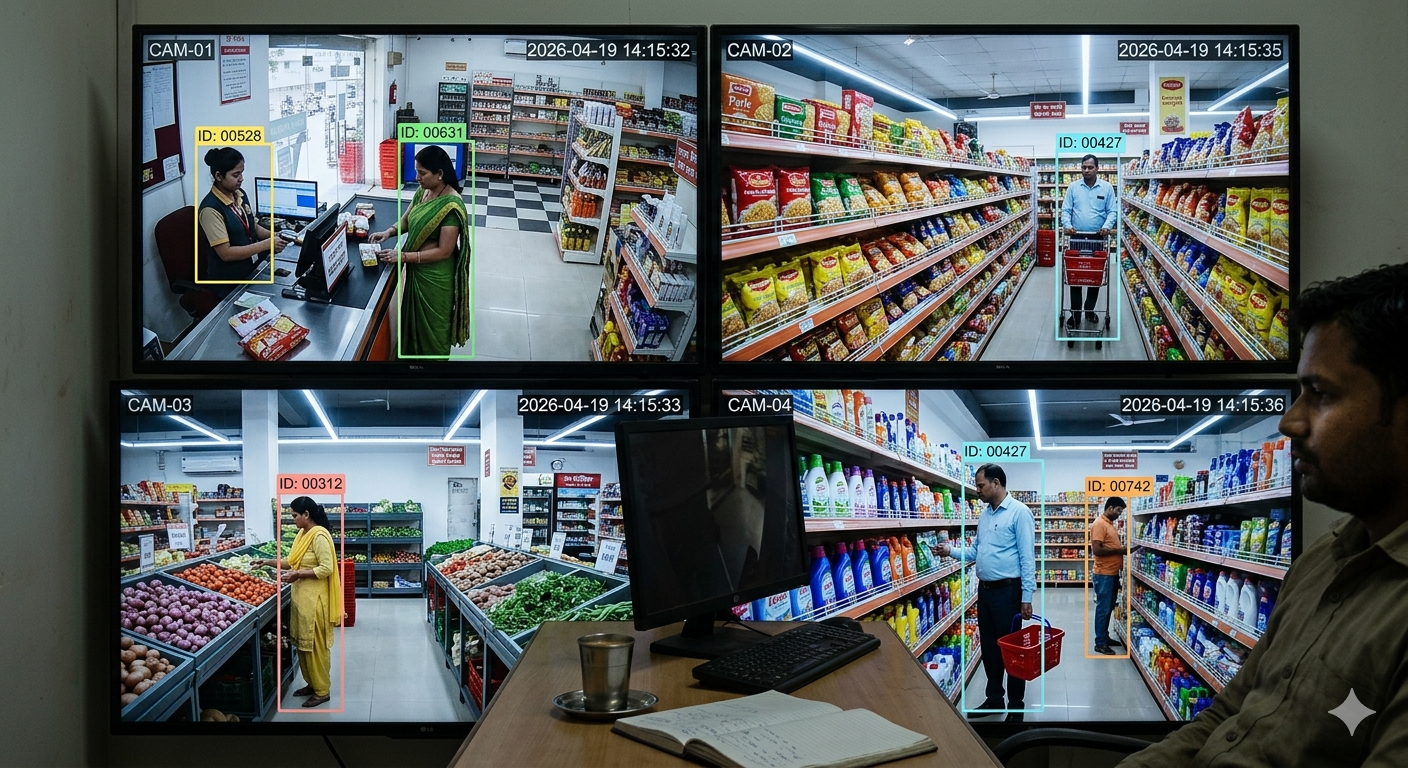 Multi-camera person tracking visualization across non-overlapping feeds